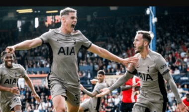 توتنهام يهزم لوتون تاون ويتصدر مؤقتا